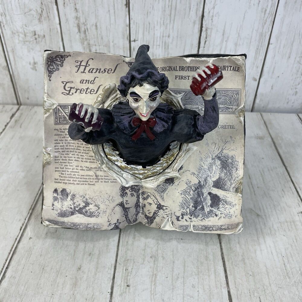 Witch Resin Decor Hansel & Gretel Book Figure Statue Halloween Creepy By Ashland